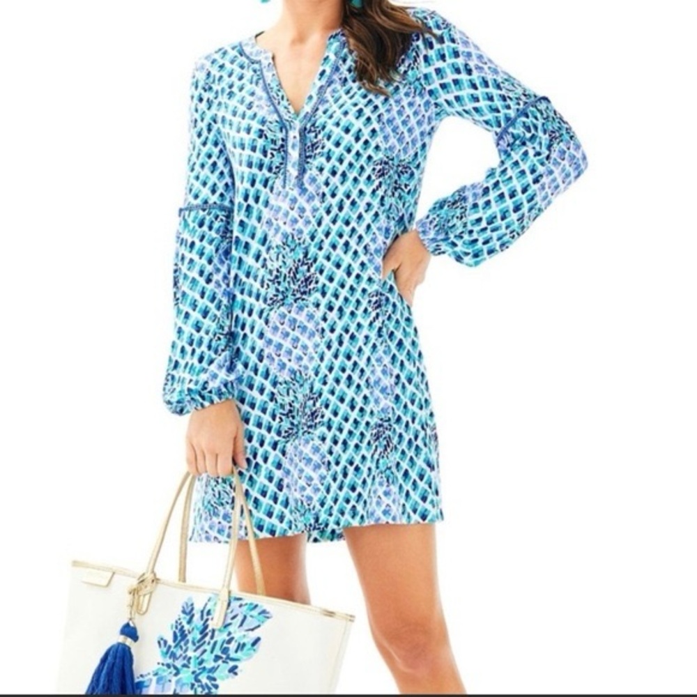 Lilly Pulitzer Pineapple Joy Dress Blue S